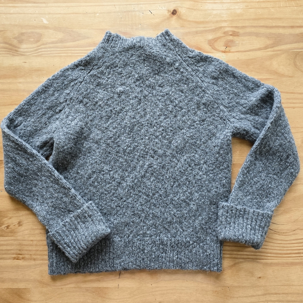 J. Crew Gray Cuffed Mockneck Sweater Size XXS - Picture 3 of 8